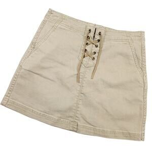 Aeropostale Women’s Khaki Skirt Size 2 Lace Fly Casual Mini Skirt Casual Y2K